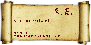 Krisán Roland névjegykártya
